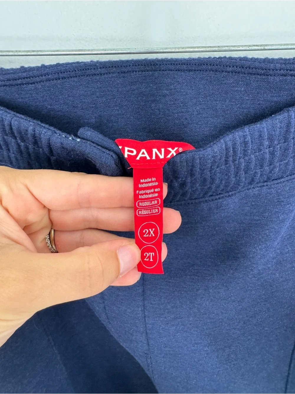 SPANX Women's Navy Straight-Leg air essentials  Pull-On Pants 2X
